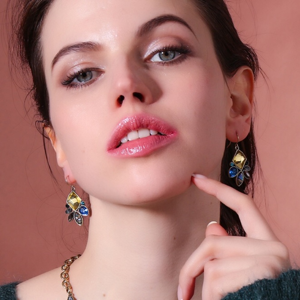 Only Ships with $15 orders. Multi-color Geometric Fashion Statement Earrings